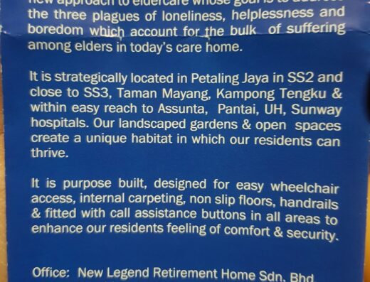 New Legend Retirement Home Sdn Bhd
